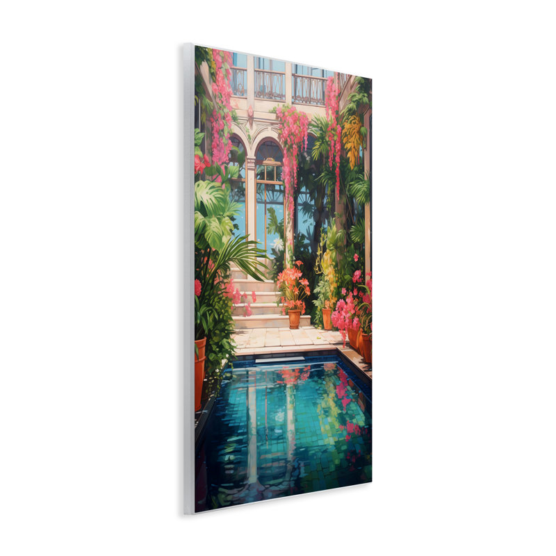 Plaque murale rose à effet de serre pour piscine, design par LSR Design Studio, H 15 po x l 10 po