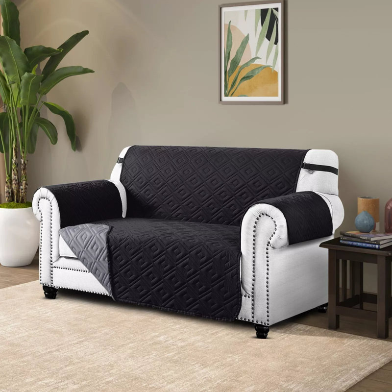 Reversible Waterproof Sofa Cover – Quilted Anti-Slip Couch Protector with Adjustable Strap, 179cm H × 224cm W (2 Seater)