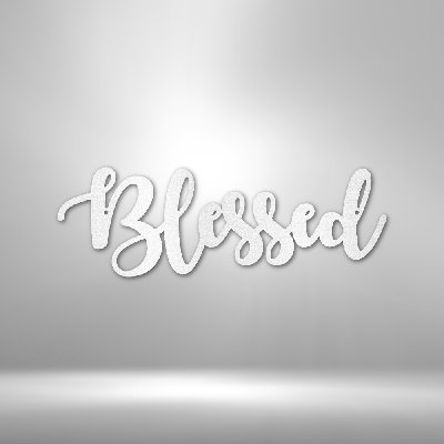 Scripture Walls Scripture Walls Blessed Script Steel Sign Laser Cut Powder Coated Home & Office Metal Wall Decor Multiple Sizes & Colors
