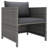 Patio Sofa with Cushions Grey Poly Rattan