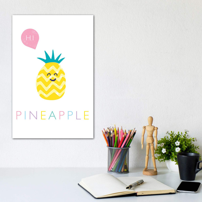 Ananas - reproduction d'impression, Toile tendue, Pas de tapis, H 12 po x l 8 po x P 0,75 po