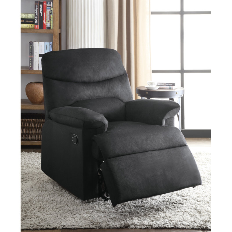 Fauteuil inclinable avec accoudoirs coussinés, Tissu noir