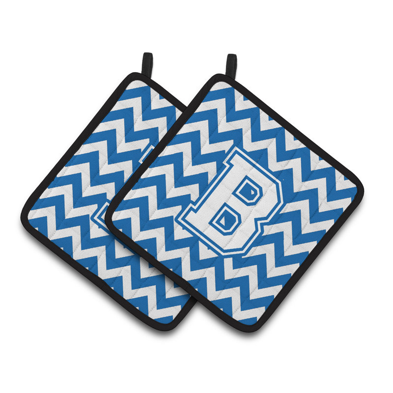 Poignée à chevrons, B, Blanc / bleu