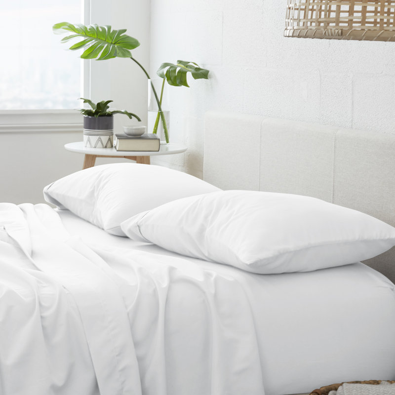 Ensemble de 2 taies d'oreiller en microfibre ultra douce, Taie d'oreiller très grande, Blanc