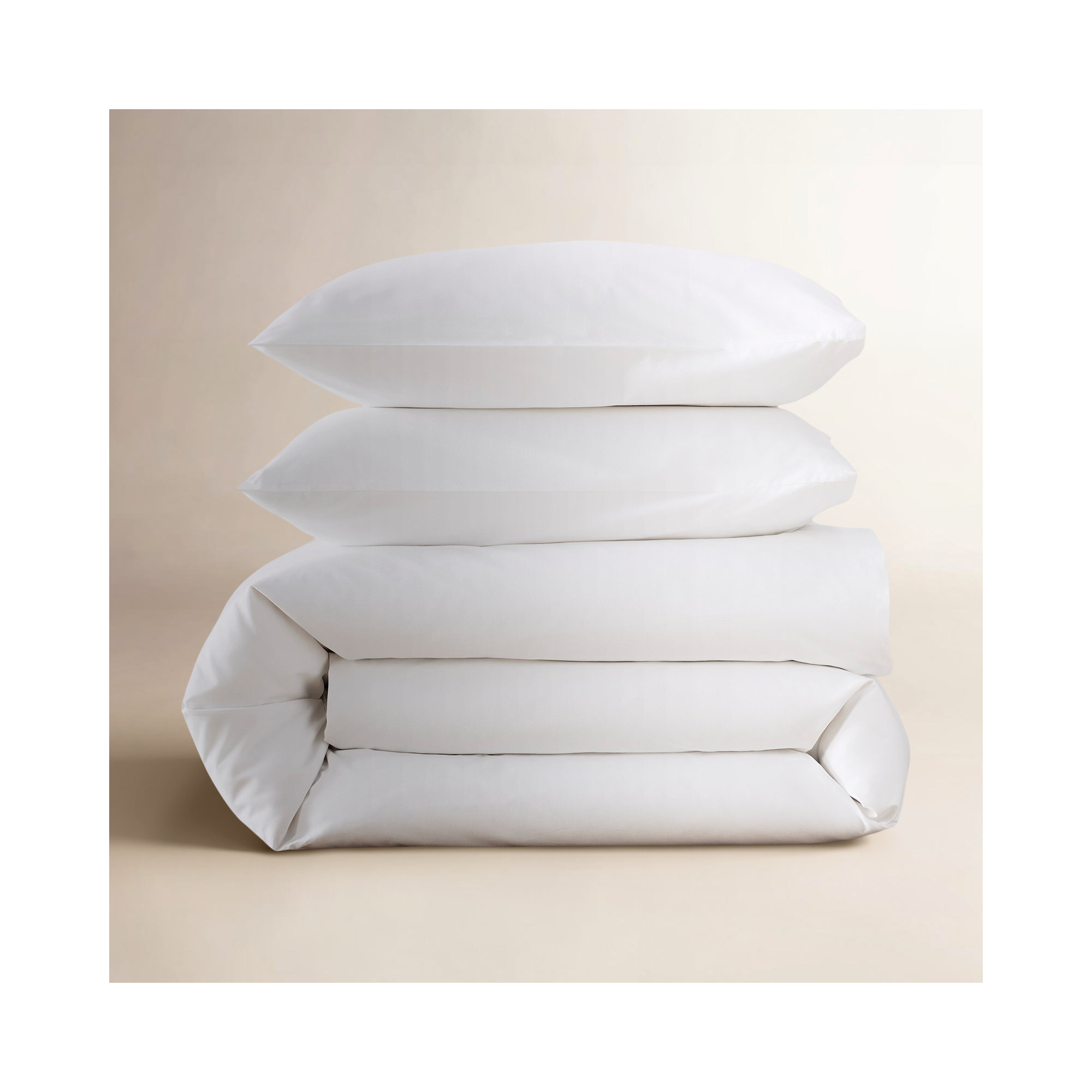 Coyer Classic Cotton Percale Duvet Cover Set, Twin / Twin XL Duvet Cover + 1 Pillow Shams, White