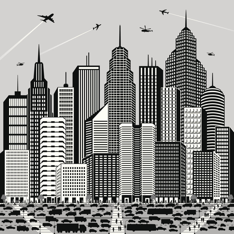 Big City Filled by LisaAFischer - Wrapped Canvas Print, 30cm H x 30cm W