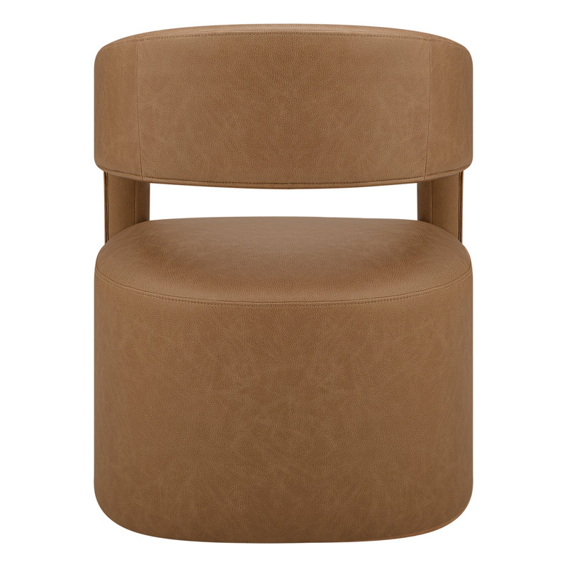  Chaise de salle à manger rembourrée en polyester avec roulettes Bralan, Désert de La Havane