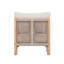 Fauteuil club en bois d'acacia avec corde et coussin