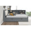 Lit plateforme en bois avec lit gigogne, tablettes et tête de lit-206876972