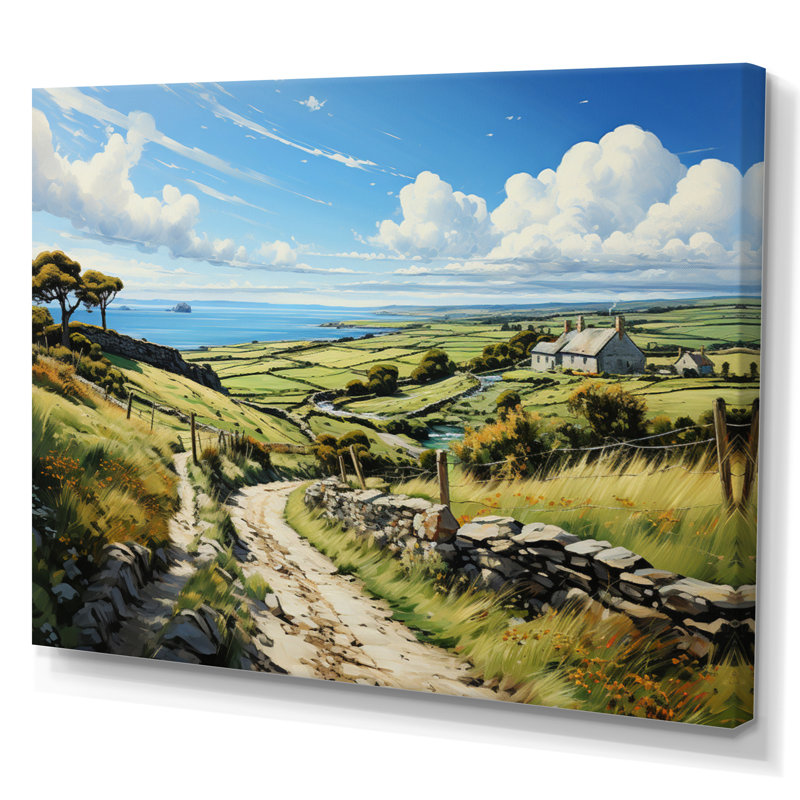 «Ireland Emerald Isle This V», art mural Irlande, H 34 po x l 44 po x P 1,5 po, Toile tendue