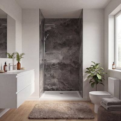 Ensemble de panneau de douche mural en aluminium 3 pièces Titan, 96 po de hauteur