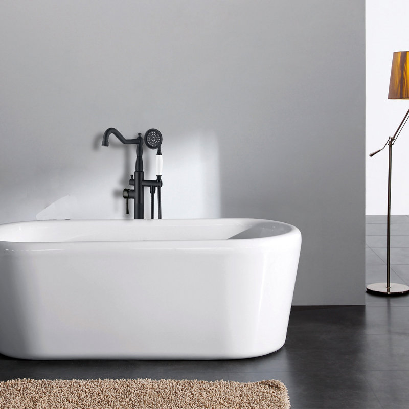 Bec de baignoire au sol avec inverseur et douchette Geise