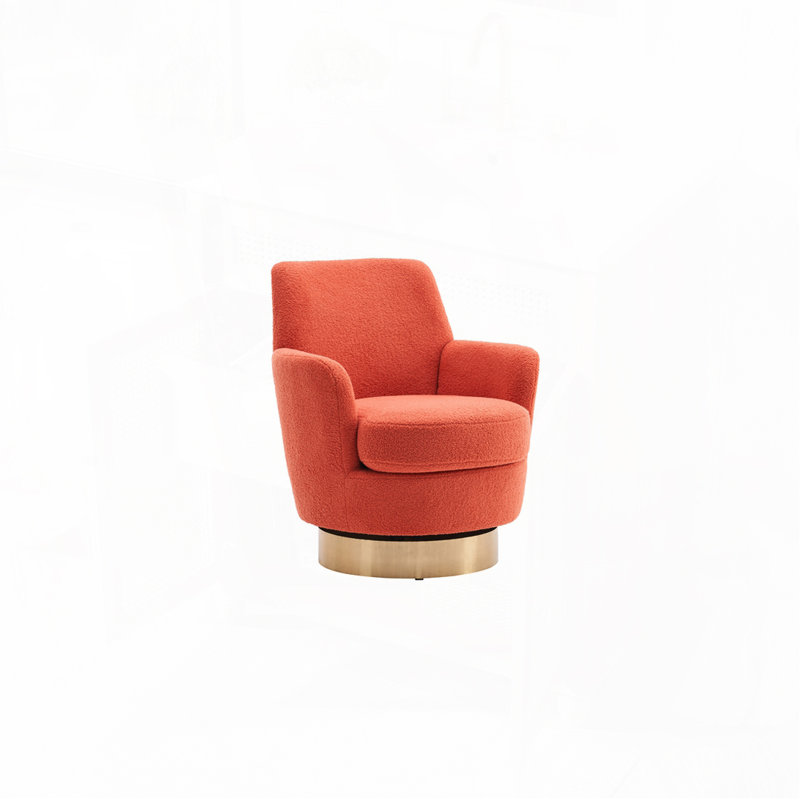 Fauteuil demi-tonneau Teddy, Orange moelleux