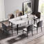 71.65" Rectangular Dining Table - White Sintered Stone With Strong Black Metal Legs, Seats 6-8 Secure Legs For