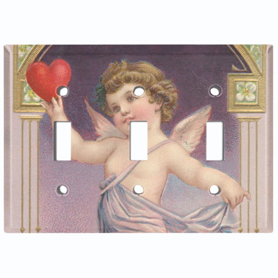 Plaque murale d'interrupteur à bascule Valentine Angel Cupid