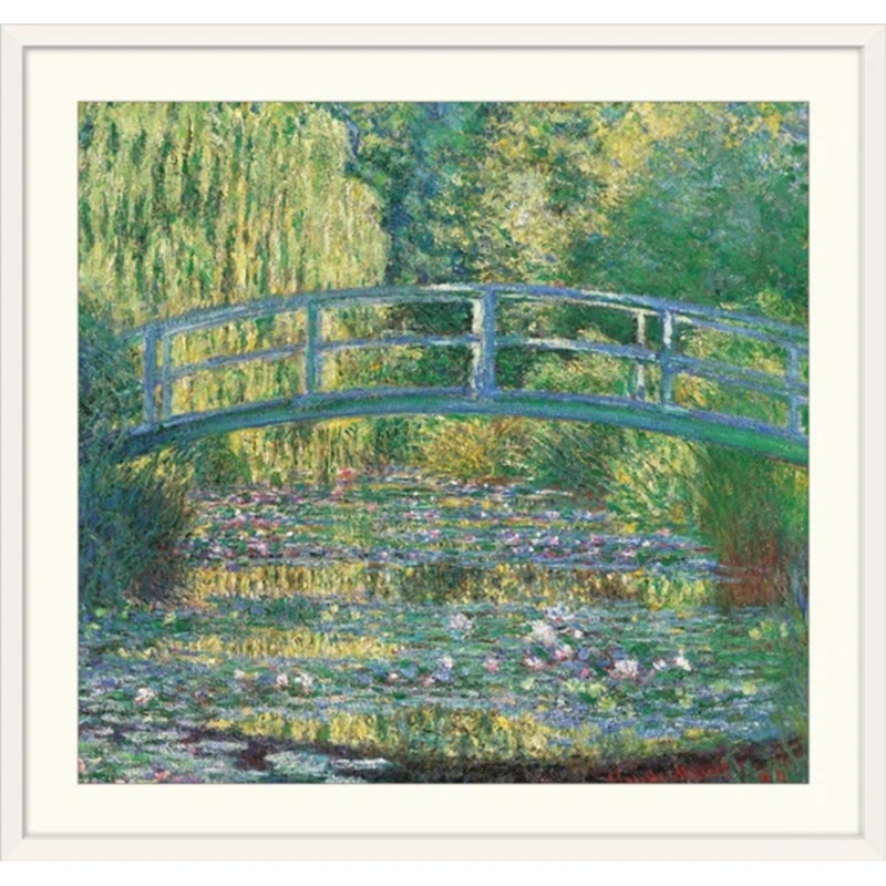 «Waterlily Pond Green Harmony», 1899. «Musée D» par Claude Monet, reproduction, H 31 po x l 32 po, Impression encadrée, Blanc
