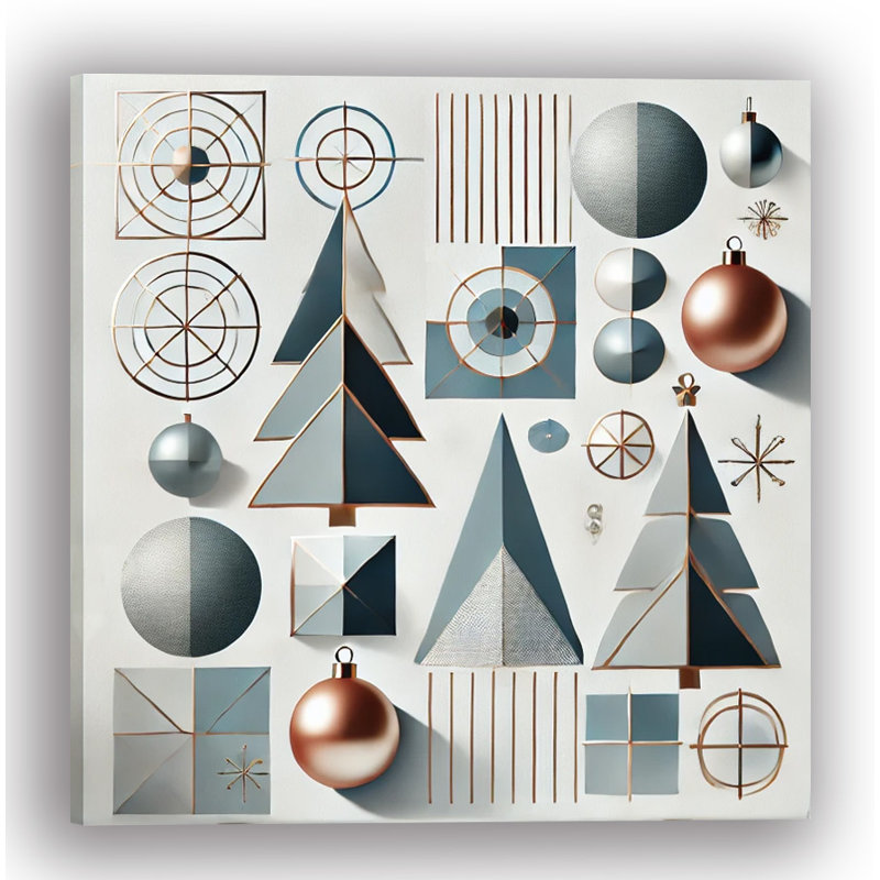 Décoration murale géométrique et arbres de Noël, H 20 po x l 20 po x P 1,5 po