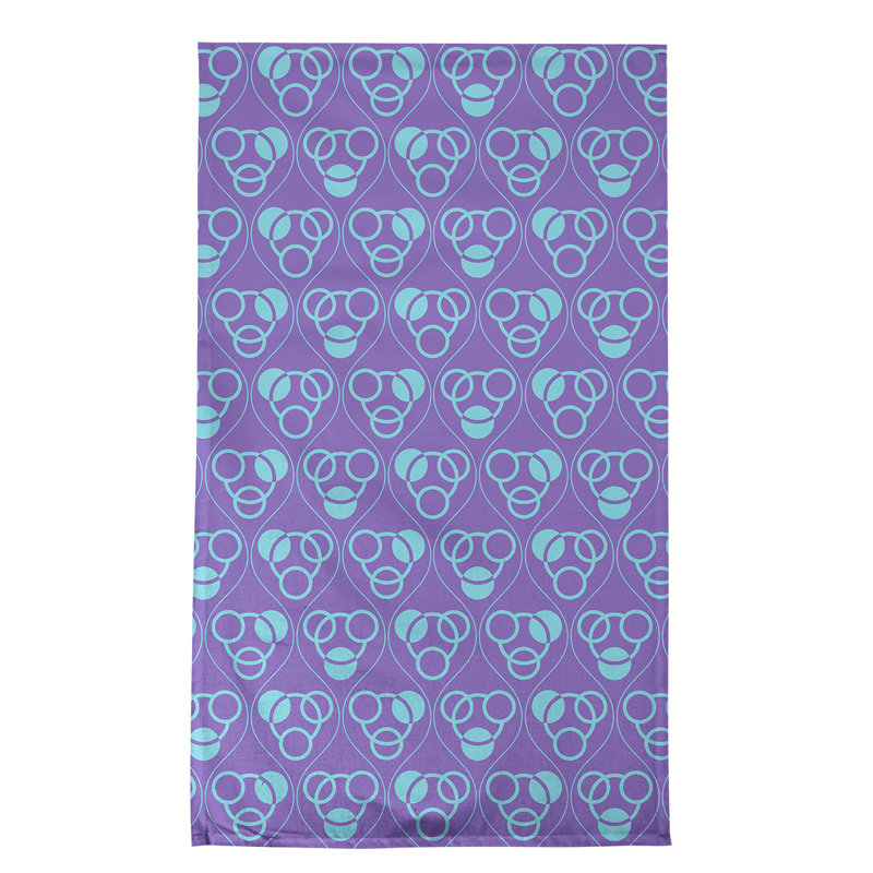 Torchon Circles and Waves, Mauve / Bleu, Polyester sergé