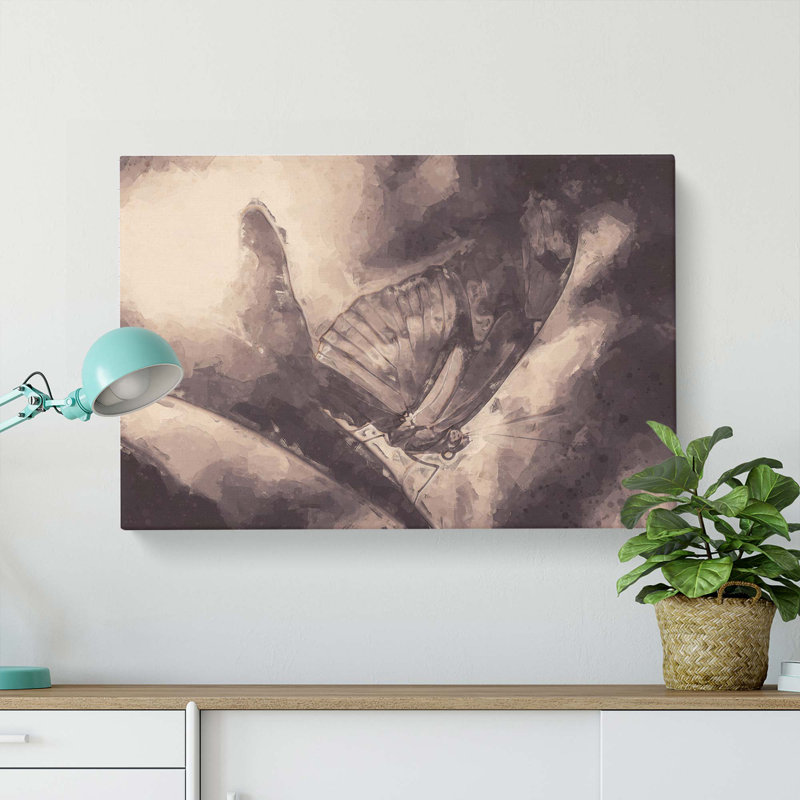 Butterfly Wing In Abstract - Wrapped Canvas Painting, 60cm H x 91cm W x 3cm D