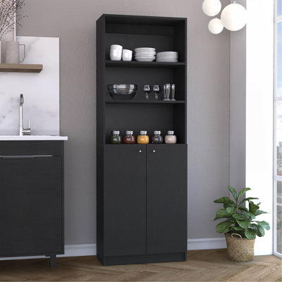 2-Door Bookcase with Upper Shelves