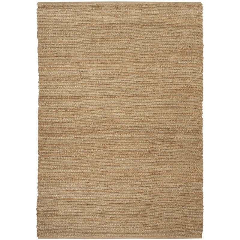 Gerri Solid Color Flatweave Area Rug, Tan, Rectangle 5' x 7'