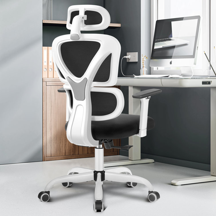 Faye Ergonomic Task Chair Inbox Zero Frame Color: White, Upholstery Color: Gray