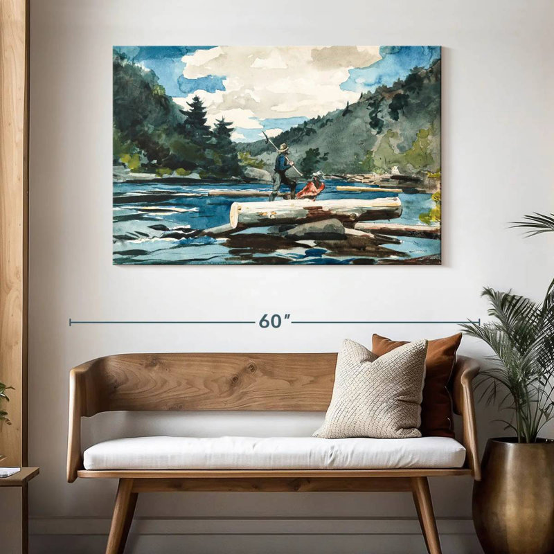 Alvord Hudson River Logging, H 32 po x l 48 po