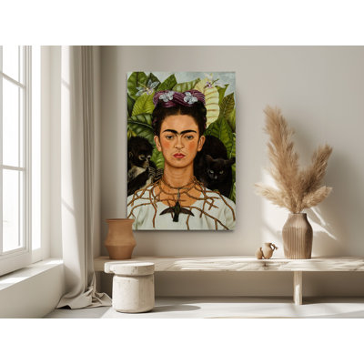 Reproduction d'art Frida Kahlo avec collier d'épines et colibri