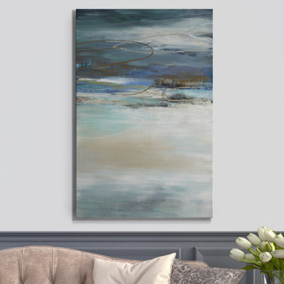 «Geo Cache in Aqua Tones», peinture sur toile tendue