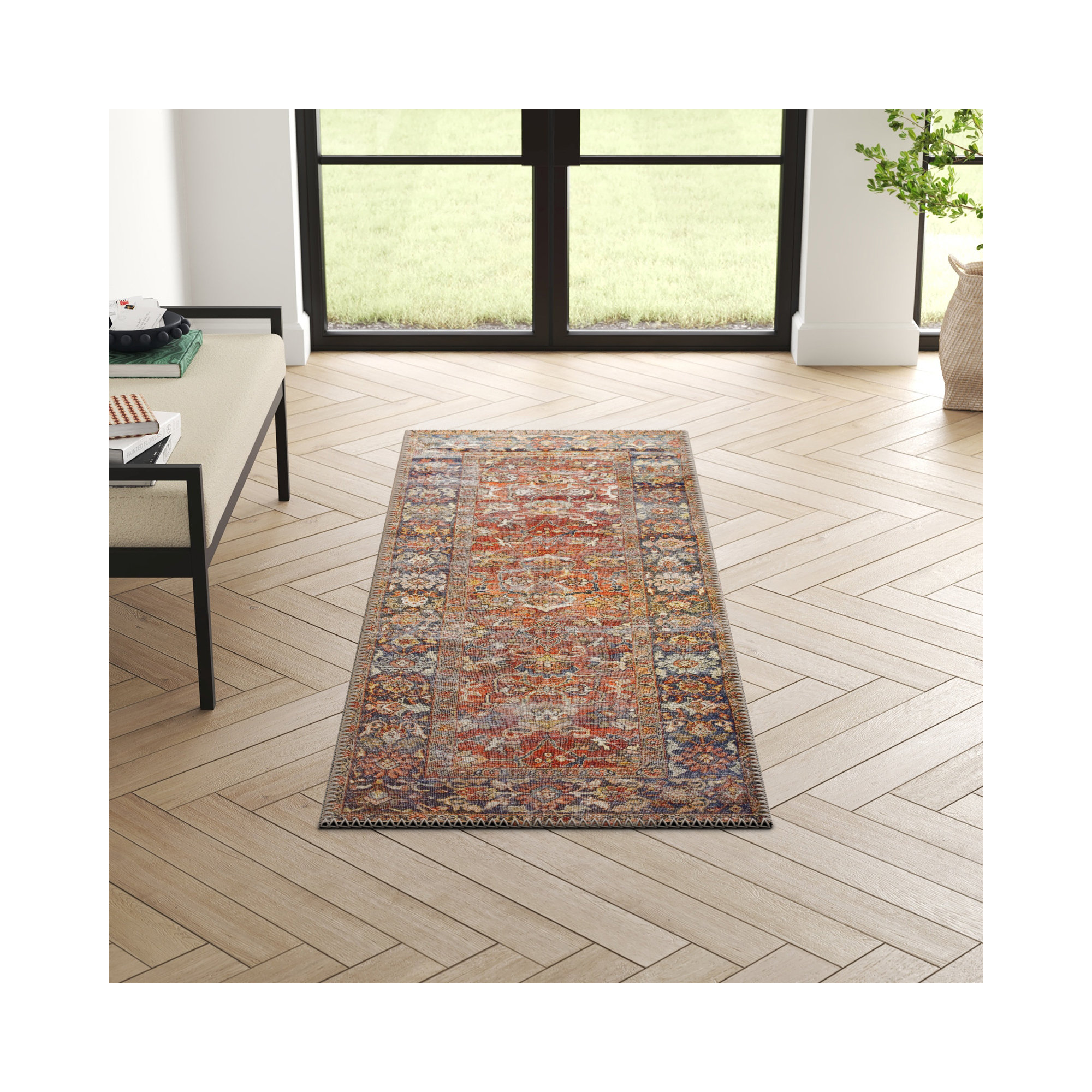 Portman Orange Rug, Runner 2'6" x 7'6"