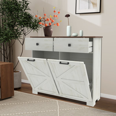 Double Tilt Out Trash Cabinet Trash Can