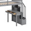 Lit mezzanine simple avec tiroirs, bureau et escalier-640845172