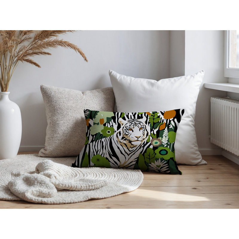 Oreiller rectangulaire réversible intérieur / extérieur Wilo Tiger, Chartreuse, H 25 po x l 18 po