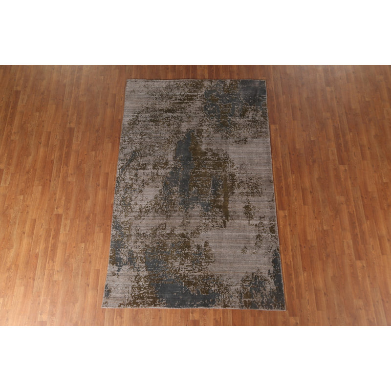 Tapis abstrait multicolore fait à la main 5 x 8 po