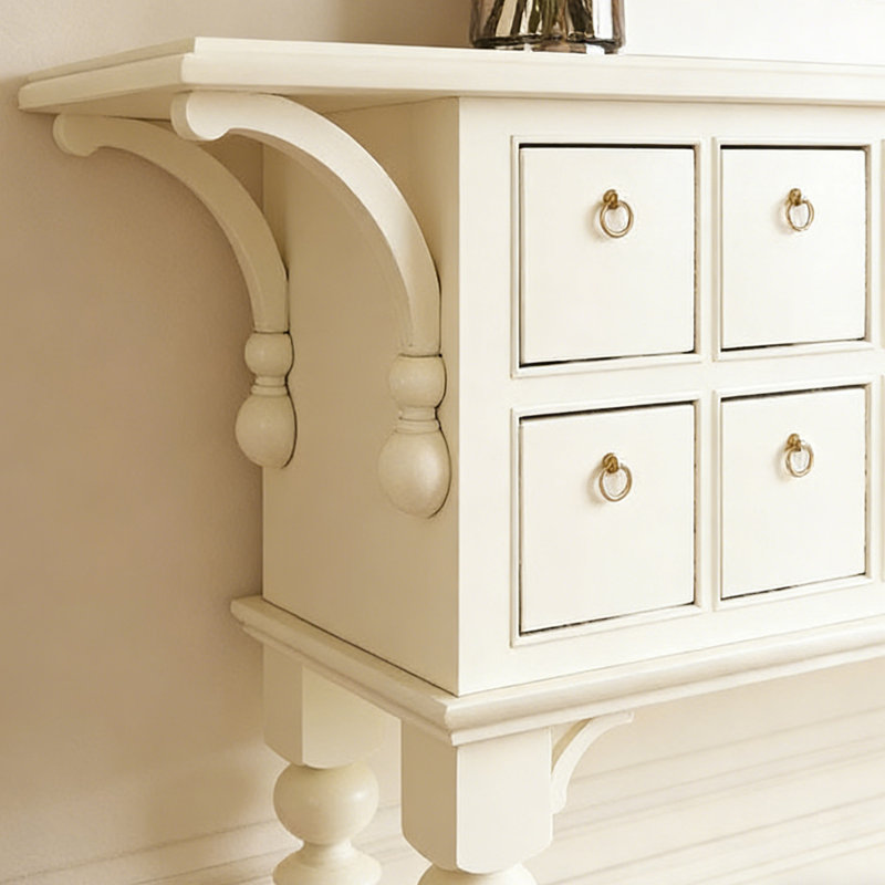 Console américaine de style américain, Blanc cassé