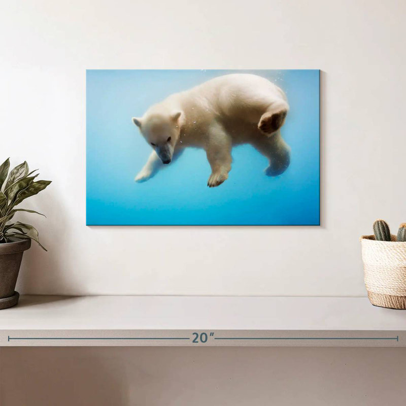 Brampt Swimming Polar Bear, 8'' H x 12'' W