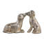 Figurine mignonne de chien qui s'embrasse pour la maison - Sculpture décorative pour tablette, table d'appoint ou décoration de salon - 10 po, doré