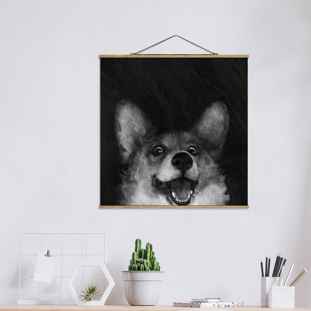 Kunstdruck Illustration Dog Corgi von Laura Graves