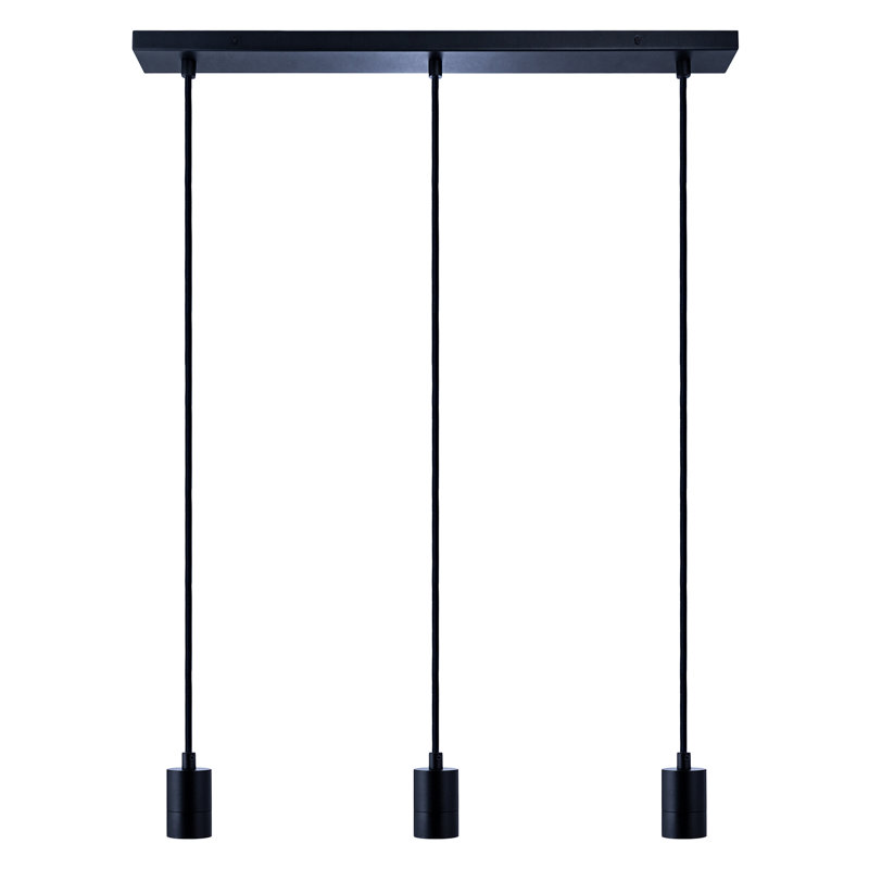 Rosann 3 - Light Kitchen Island Pendant, Black, 163cm H x 120 cm W
