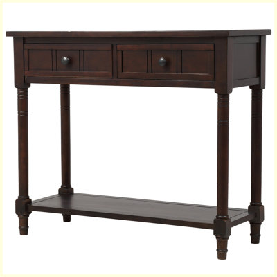 Modern Console Table Traditional Design with Two Drawers and Bottom Shelf