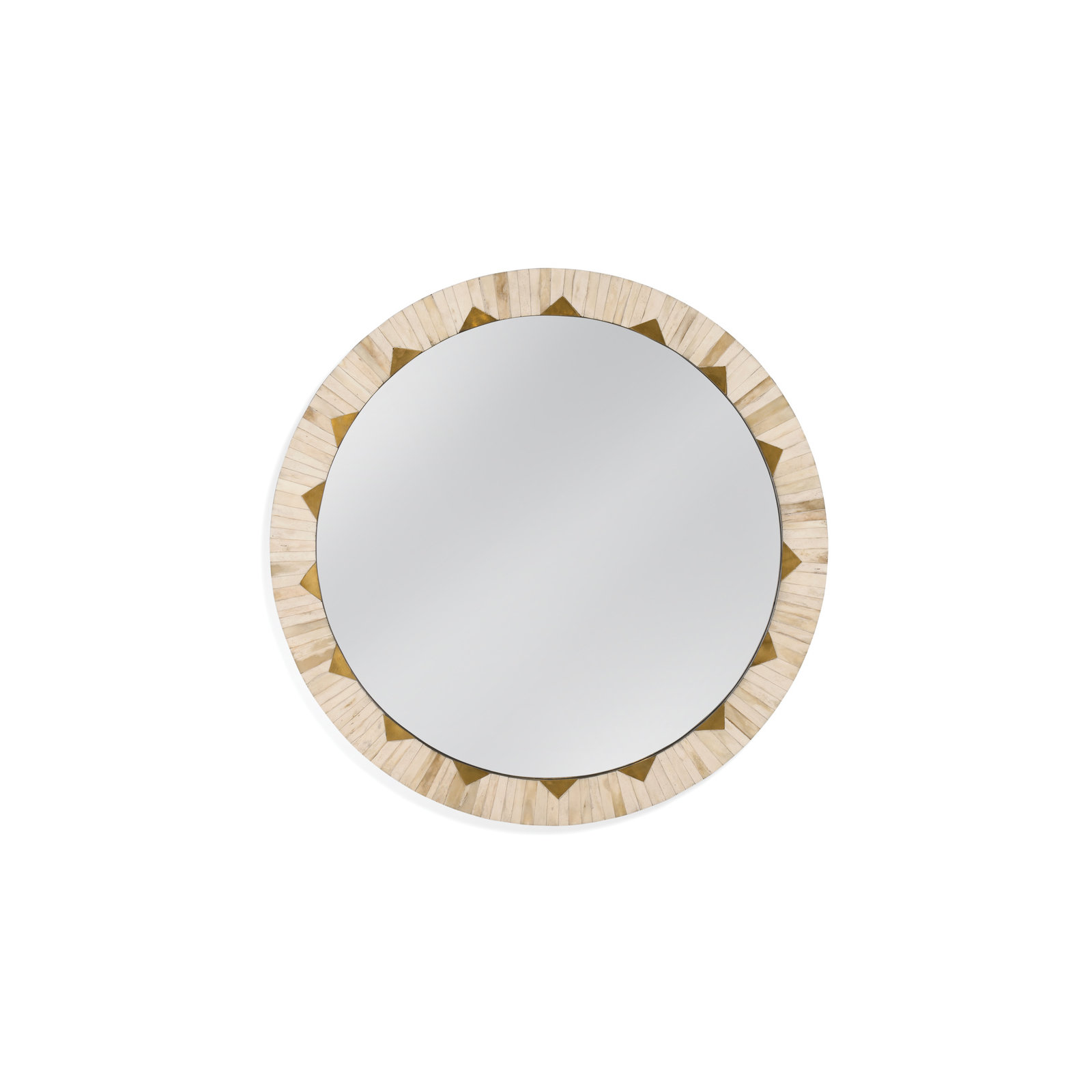 Mardi Bone Round Wall Mirror