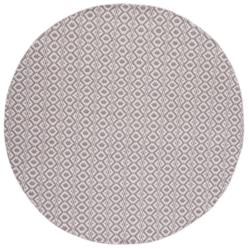 Aliete Hand Woven Cotton Ikat Rug, Round 4'