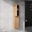Armoire de salle de bain latérale 12 po, murale, 2 portes silencieuses à fermeture, contemporaine, option de rangement abondante, portes imitation chêne avec fermeture en douceur, modernité, grand choix,-1358873585