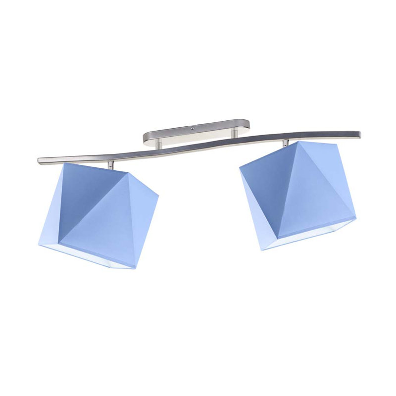 Muro Fabric Semi Flush Mount, Grey, Blue