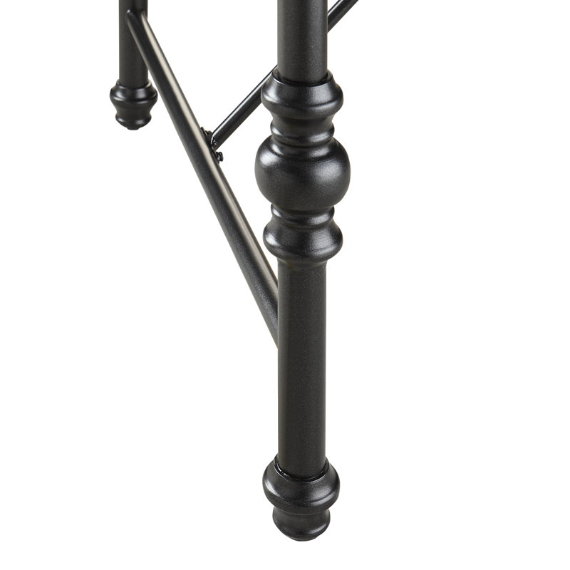 Ilayna Pine Solid Wood Top Metal Base Dining Table