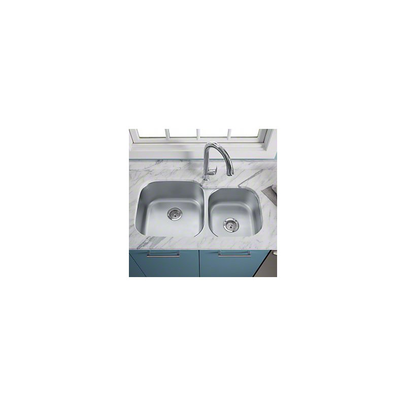 Undertone® Preserve 35-1/8" L x 20-1/8" W x 9-3/4" Under-Mount Extra Large/Medium Double-Bowl Kitchen Sink