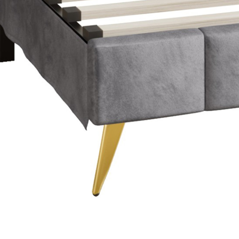 Gorgia Upholstered Panel Bed, Light Gray, King