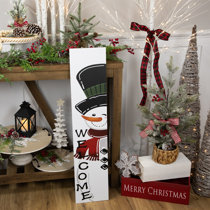 Glitzhome 36H Metal Glittered Snowman Porch Decor