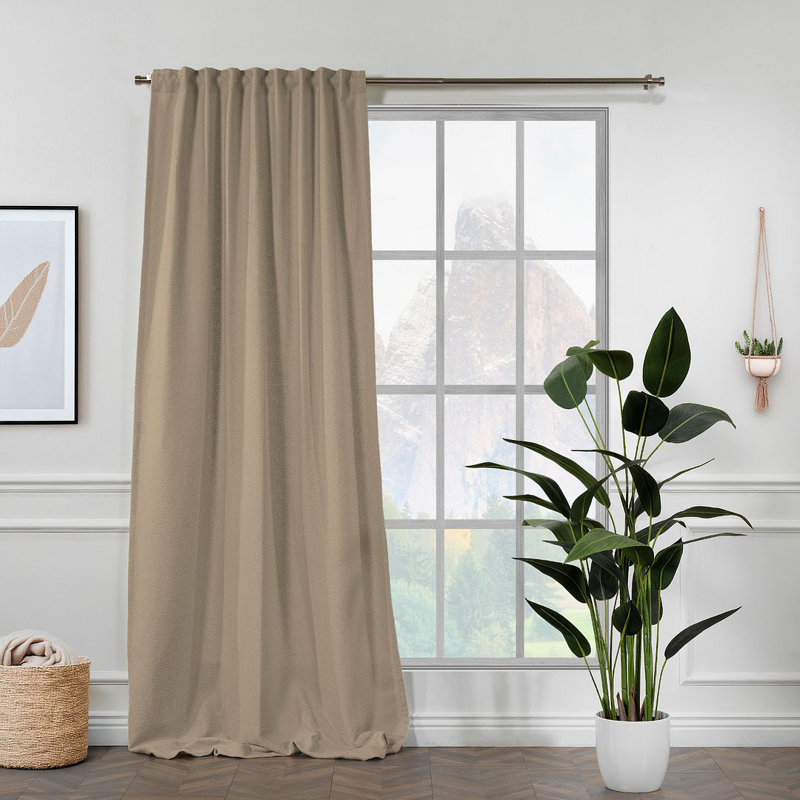 Extra Long & Extra Wide Polyester Decorative Curtain Single Panel, Brass, 52" W x 120" L