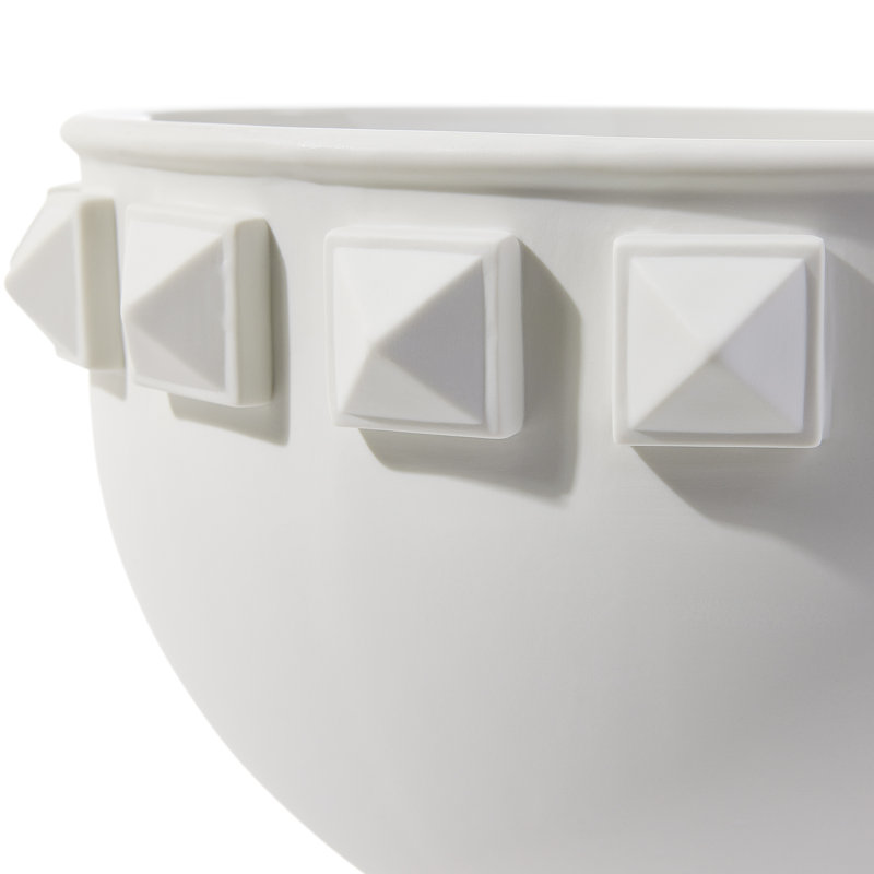 Jonathan Adler Round White Porcelain Decorative Bowl